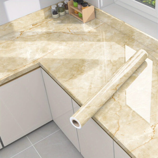 1 Roll Marble Self-Adhesive Wallpaper - Waterproof & Oil-Proof, Easy to Apply for Kitchen & Bathroom Renovation - Image 37