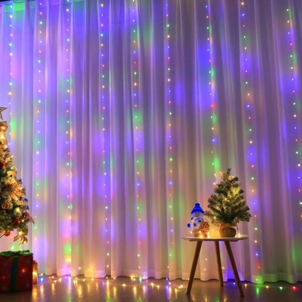 USB-Powered Fairy Curtain Lights with Remote - 8 Modes, Warm White LED String Lights for Bedroom, Indoor Decor, Weddings & Parties - Image 7