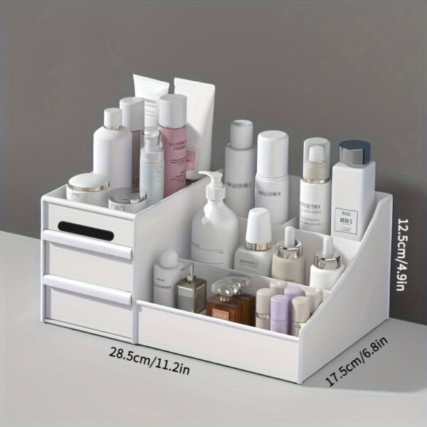 Makeup Organizer for Vanity Large Capacity Desk Storage with Drawers  Holder for Cosmetics, Skincare, Eyeshadow, Lotions, Lipstick, Nail Polish and Jewelry in Bathroom Bedroom Countertop - Image 9