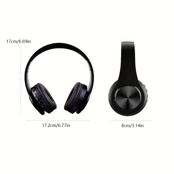 Wireless Colorful LED Light Emitting Headphones B39 - Comfort Over Ear Foldable Headset with Built-in Microphone, FM, SD Card Slot, Wired - For School/Tablet Computer/PC/TV/Cellphones/Travel Gift - Image 2