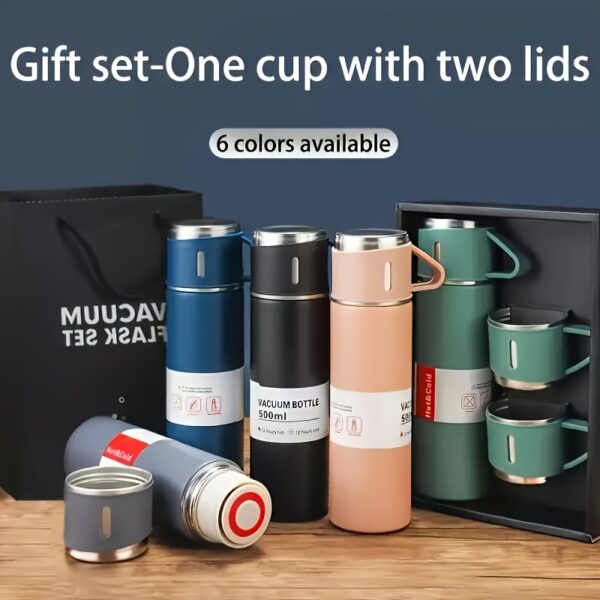 1set Thermal Mug 500ml/16.9oz, Stainless Steel Vacuum Insulated Bottle With Cup For Coffee Hot Drink And Cold Drink, Water Flask Back To School Supplies - Image 11