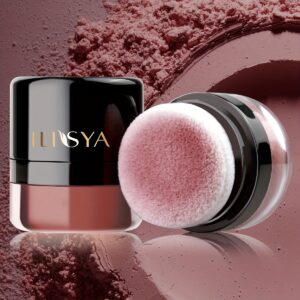 Nourishing Hydrating Blush - Radiant Complexion Boost with Natural-looking Nude Makeup - Ergonomic Mushroom Head Brush for Effortless Contour and Highlight Integration