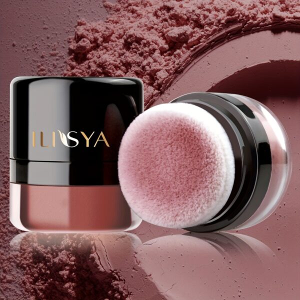 Nourishing Hydrating Blush - Radiant Complexion Boost with Natural-looking Nude Makeup - Ergonomic Mushroom Head Brush for Effortless Contour and Highlight Integration