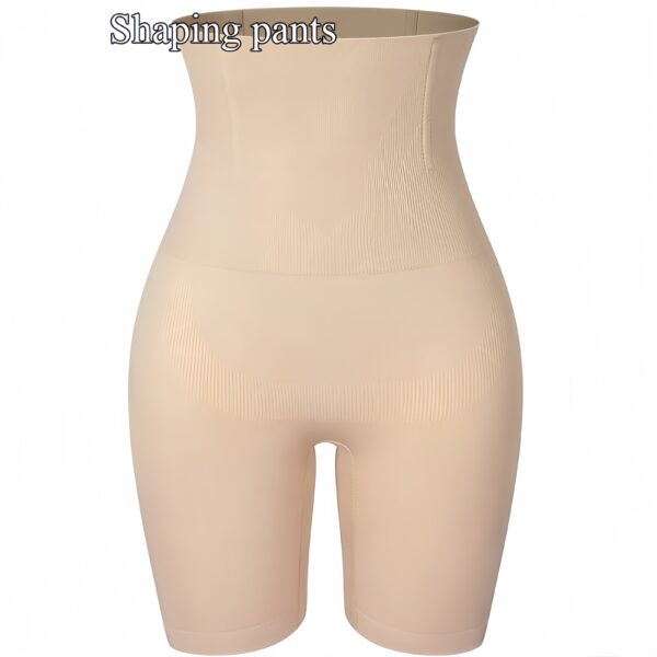1pc High-Waist Tummy Control Shapewear Shorts for Women - Seamless, Butt Lifting, Comfortable Fit in Black or Beige, Ribbed Texture, Postpartum Support & Fitness Girdle Briefs, Seamless Undergarment|Invisible Waistband|Smooth Seamless Design - Image 5