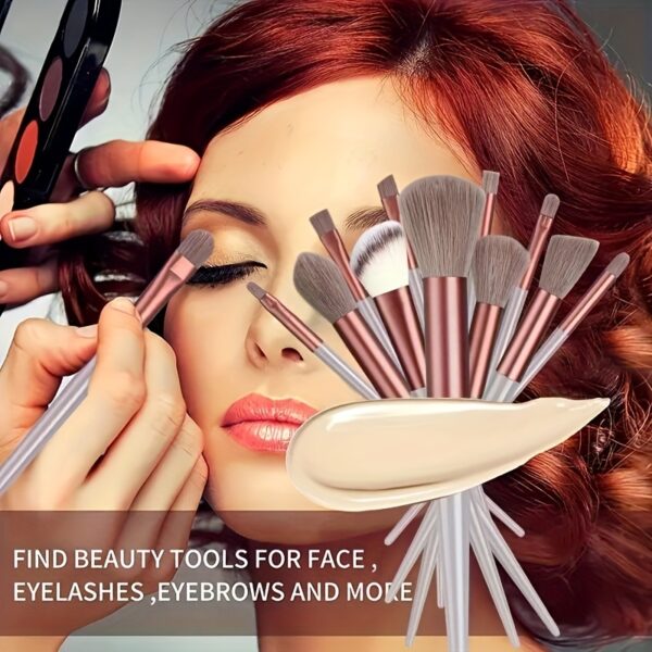 13 Pcs Soft Makeup Brush, For Foundation Blending, Eye Shadow Application, Kabuki Blending Beauty Tools - Image 14