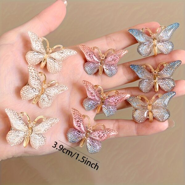5pcs Whimsical Boho Butterfly Hair Clips for Girls - Sparkling Alloy Hair Accessories with Adorable Design - Perfect for Little Princesses - Image 2