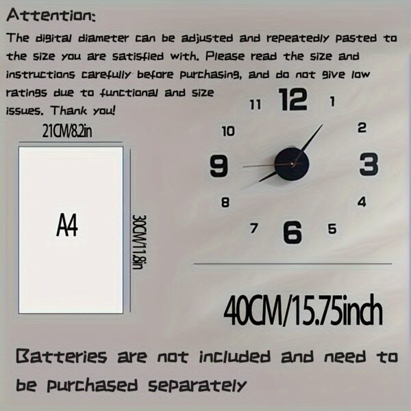 1pc NONZHU 3D Digital Wall Clock, Large Luminous LED Display, Silent Battery-Powered, Acrylic Material, Ideal for Living Room & Bedroom Decor, Christmas Photography Background Lighting Prop, Studio Photography Lighting, Background Decoration, Prop Lightin - Image 12