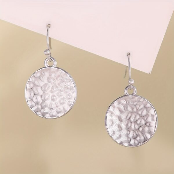 A Pair Of Minimalist Golden Concave And Convex Small Round Earrings For Women, With A Simple And Elegant Geometric Circular Design In European And American Style. - Image 4