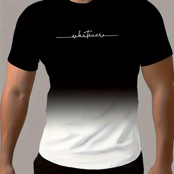 Men's Fashion Gradient Color Sports T-shirt, Casual Stretch Round Neck Tee Shirt For Summer - Image 18