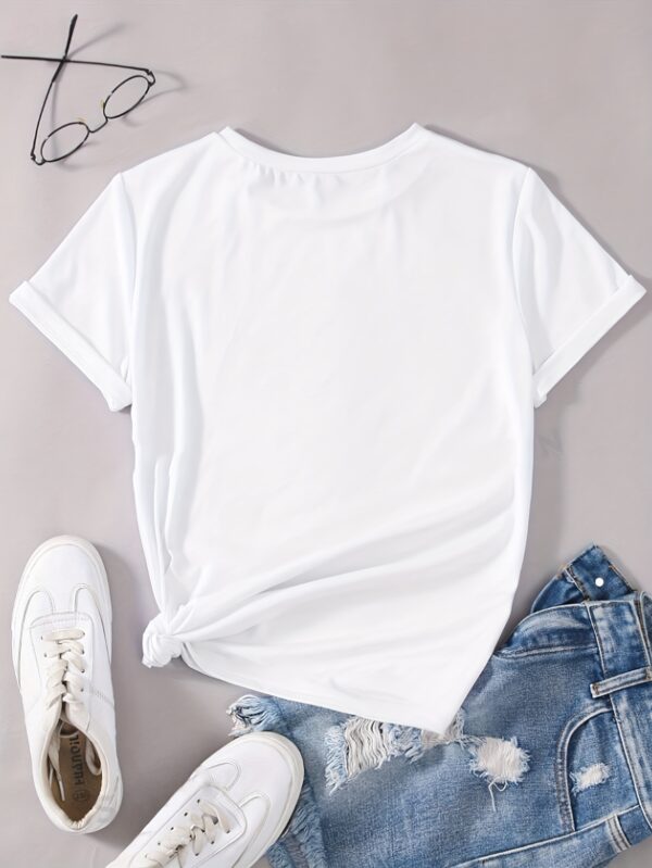 Milano Letter Print T-shirt, Casual Crew Neck Short Sleeve Top For Spring & Summer, Women's Clothing - Image 10