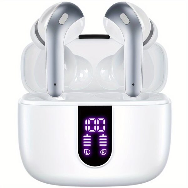LIFEBEE Wireless Earbuds with 60H Playback, LED Power Display, Noise Cancelling Voice Call, Touch Control, Lightweight In-Ear Headphones with Condenser Mic, Rechargeable Lithium Polymer Battery, Type-C USB Charging, Compatible with Cellphones - Adult Use - Image 7