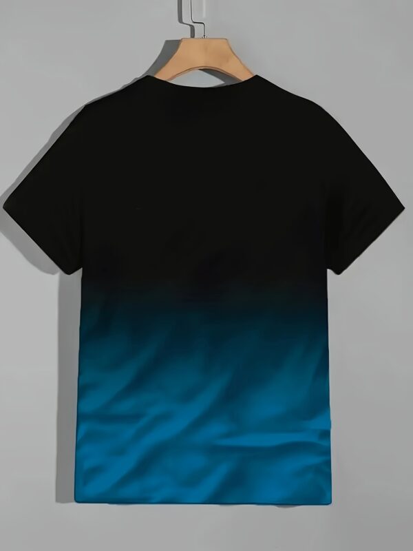 Men's Fashion Gradient Color Sports T-shirt, Casual Stretch Round Neck Tee Shirt For Summer - Image 10