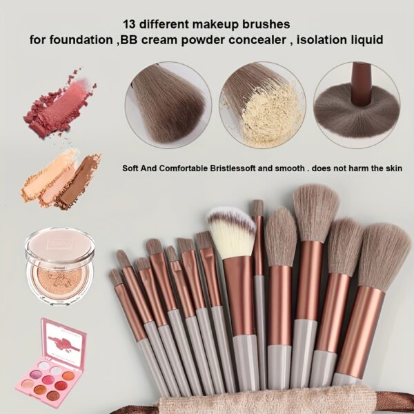 Pro Makeup Brush Set - Soft, Fluffy, Professional Nylon Bristles, ABS Plastic Rod, Unscented, for All Skin Types, Foundation, Powder, Eyeshadow, Kabuki, Blending Beauty Tool - Image 12