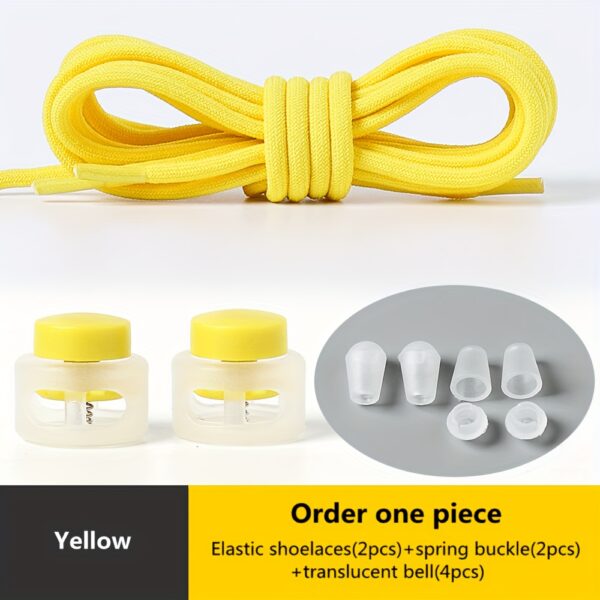 1 Pair Round Elastic Shoelaces, No Tie Shoelaces For Sneakers Casual Shoes Skate Shoes - Image 17