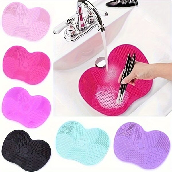 Silicone Apple Scrub Pad With Suction Cup Silicone Scrub Pad Beauty Tool Scrub Pad Makeup Brush Cleaning Pad - Image 2
