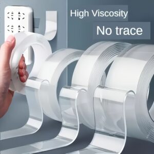 Ultra-Strong Dual-Sided Tape for Bath, Bathroom Accessories - Transparent, Washable & Reusable Adhesive for Kitchen and Bathroom Essentials, 1pc