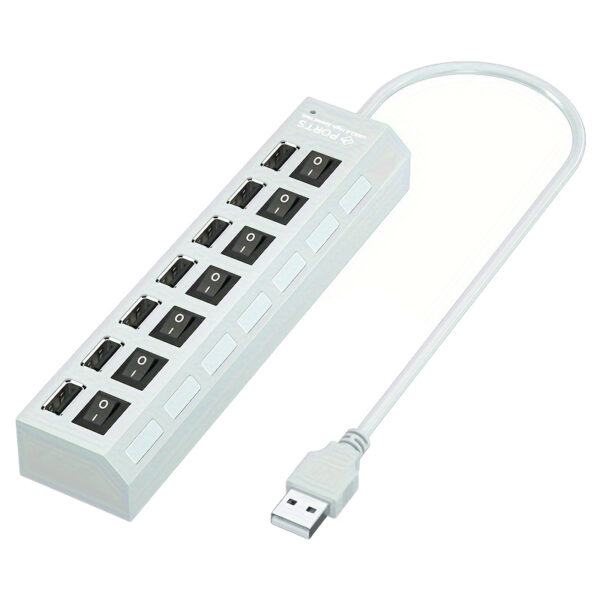 4 IN 1 USB HUB, 7 IN 1 USB 2.0 HUBS,USB Connectivity With 4-Port/7-Port USB 2.0 HUB, LED Power Indicator Docking Station Compatible For Laptops,PC,XBOX,PS4 And Other - Image 9