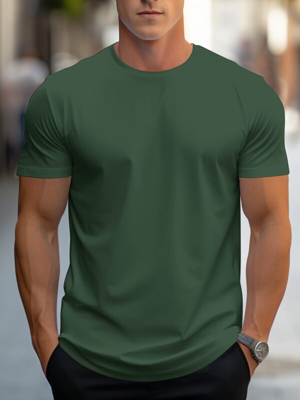 Solid Color Men's Round Neck Short Sleeve Tee Fashion Regular Fit T-Shirt Top For Spring Summer Holiday - Image 10
