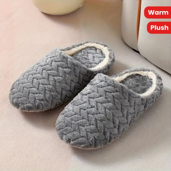 Warm & Cozy Women's Plush Indoor Slippers, Closed Toe Non Slip Home Mute Shoes - Image 11