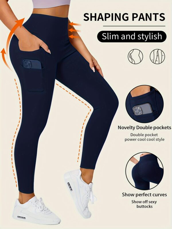 Seamless High-Waist Leggings With Pockets - Super Stretchy Blend For Comfortable Fit - Image 4