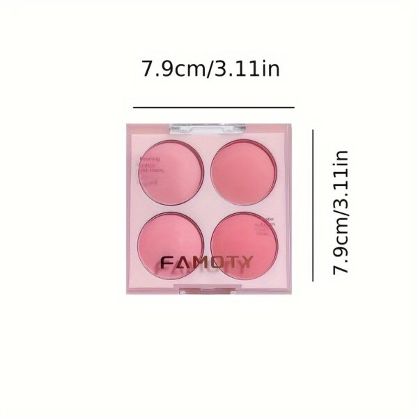 4 Colors Blush Palette Low Saturated Powder Compact Soft Color Gradient Matte Vibrant Color Light Pink Purple Blush For Girls - Image 4