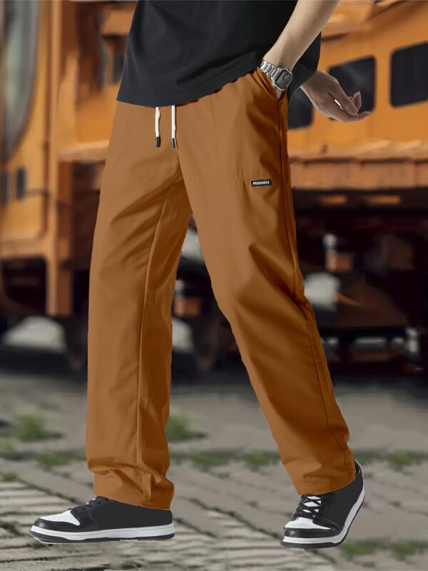 Mens Regular Fit Straight Leg Polyester Joggers - Soft, Breathable, and Comfortable Casual Sweatpants for Spring and Fall - Machine Washable and Easy Care - Image 3
