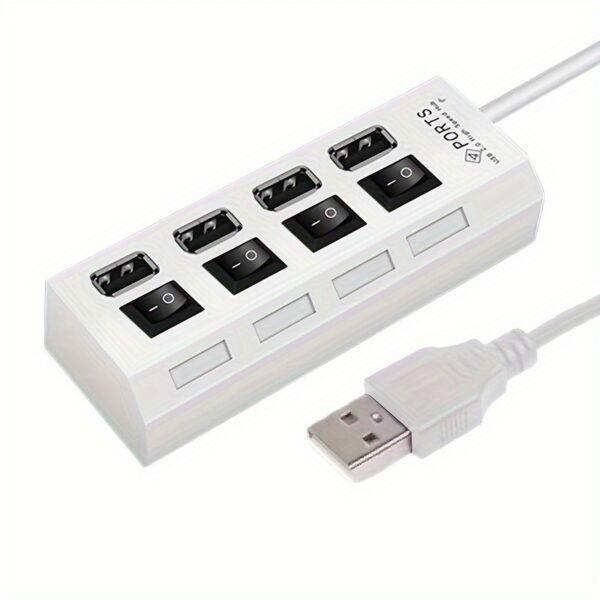 4 IN 1 USB HUB, 7 IN 1 USB 2.0 HUBS,USB Connectivity With 4-Port/7-Port USB 2.0 HUB, LED Power Indicator Docking Station Compatible For Laptops,PC,XBOX,PS4 And Other - Image 7