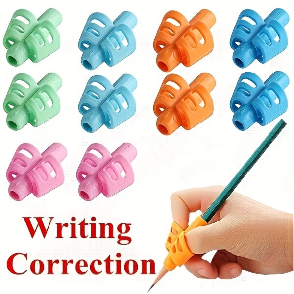 1pc/2pcs Two Finger Grips Silicone Learn Writing Tools Writing Pen Writing Correction Devices, Children Study Supplies For Children Halloween Christmas Gifts