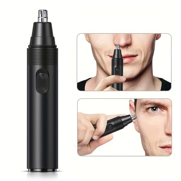 1pc Nose Hair Trimmer, Professional Painless Nose And Ear Hair Trimmer For Women Men, Stainless Steel Head Nose Hair Remover, Mute Efficient Battery-Operated Easy To Clean - Image 3