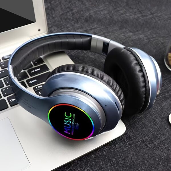 Wireless Gaming Headphones with Deep Bass, Foldable Lightweight Earbuds, 3.5mm Audio Cable Compatible, Push Button Volume Control, Condenser Mic, Non-Waterproof, USB Charging, 200mAh Rechargeable Battery, for Travel Work Laptop PC Cellphone - No Charger I - Image 14