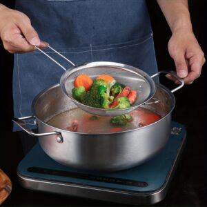 3pcs Set Stainless Steel Fine Mesh Strainers, Small, Medium, And Large Sizes With Sturdy Handle And Hook, Perfect For Juicing, Soy Milk, And More - Essential Kitchen Tools Kitchen Accessories