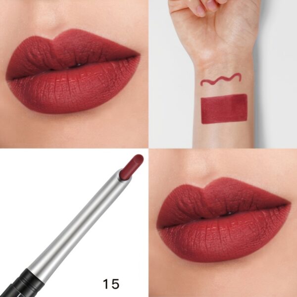 Waterproof Matte Lipliner Pencil Red Contour Tint Lipstick Long Lasting Non-stick Cup Moisturising Lips Makeup Cosmetic 12 Colors - Image 19