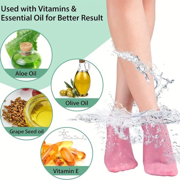 Silicone Gel Moisturizing Socks Aloe Socks Pedicure Socks For Dry Cracked Feet Heel And Softening Rough And Dead Skin - Image 9