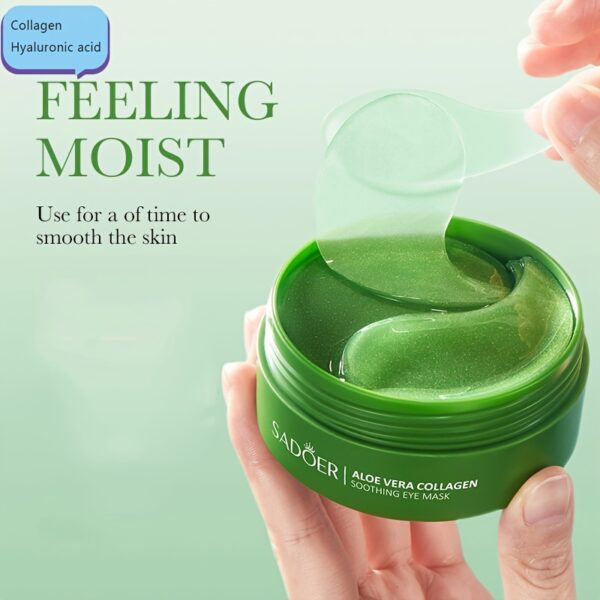 Algae Eye Mask. Collagen Eye Patch, Hydrating and Firming Light Beige Eye Mask - Image 3