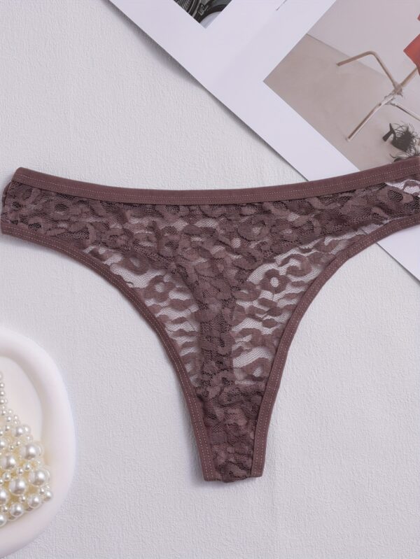 5pcs for Women, Mid-Rise, Transparent Floral Design, Sexy Lingerie, Breathable Underwear In - Image 5