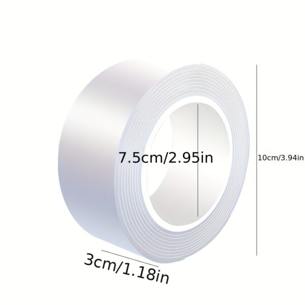 1 Roll Double-sided Adhesive, High Viscosity Transparent Nano Acrylic Adhesive Tape, Wall Car Traceless Waterproof Strong Tape, High Temperature Resistant Non-slip Stickers, Strong Adhesive Tape - Image 4