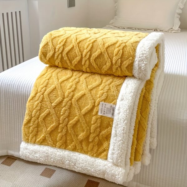 1pc Double-Sided Fleece Bed Blanket, Autumn And Winter Thickened Sofa Blanket, Air Conditioning Blanket, Suitable For All Seasons, Christmas present - Image 19