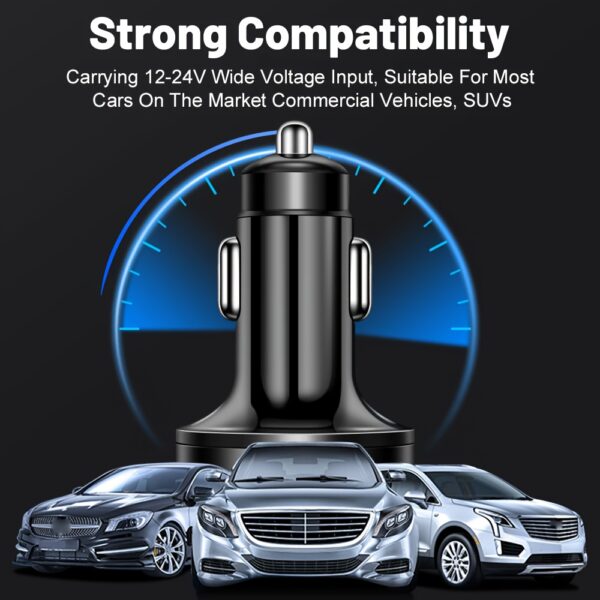 Multi-function Super Fast Charger for Car, One-to-Six Charging with Digital Display and Pressure Measurement, Mobile Phone Charging Conversion Plug, Universal for Cars and Trucks 12-24V - Image 6