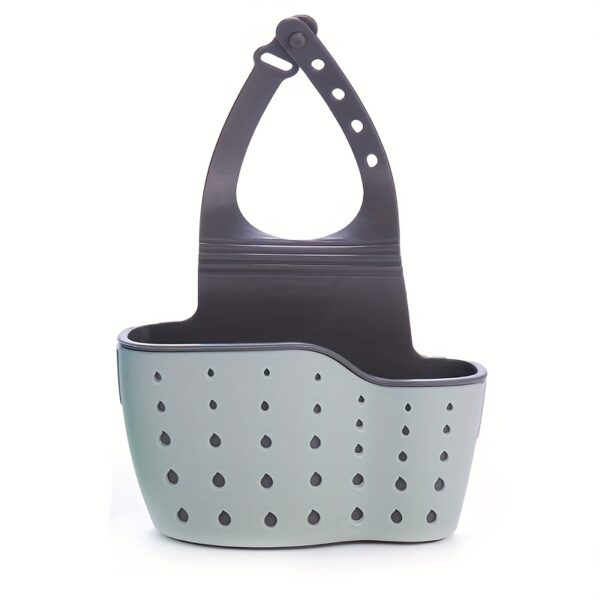 1pc Hanging Basket, Sink Sponge Rack, Sink Organizer, Silicone Storage Box, Hangable Multifunctional Drainage Adjustable Shoulder Strap, Sponge Rack For Kitchen Sink Absorption And Kitchen Bathroom Faucet Hanging Basket Storage, Kitchen Supplies - Image 10