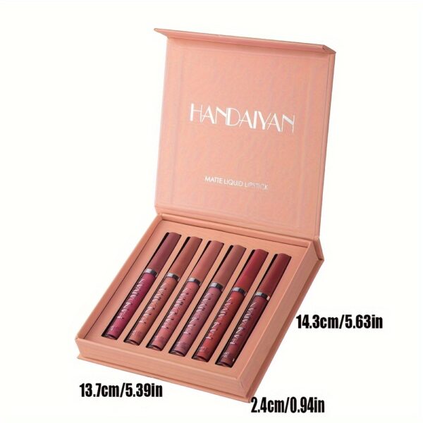 6 Pcs Matte Liquid Lipstick Makeup Set, Matte Liquid Long-Lasting Wear Non-Stick Cup Not Fade Waterproof Lip Gloss - Image 4
