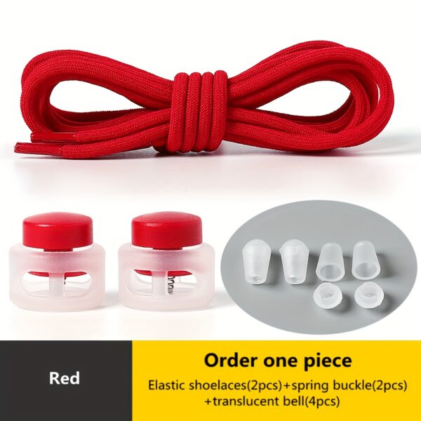 1 Pair Round Elastic Shoelaces, No Tie Shoelaces For Sneakers Casual Shoes Skate Shoes - Image 14