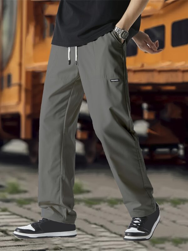 Mens Regular Fit Straight Leg Polyester Joggers - Soft, Breathable, and Comfortable Casual Sweatpants for Spring and Fall - Machine Washable and Easy Care - Image 5