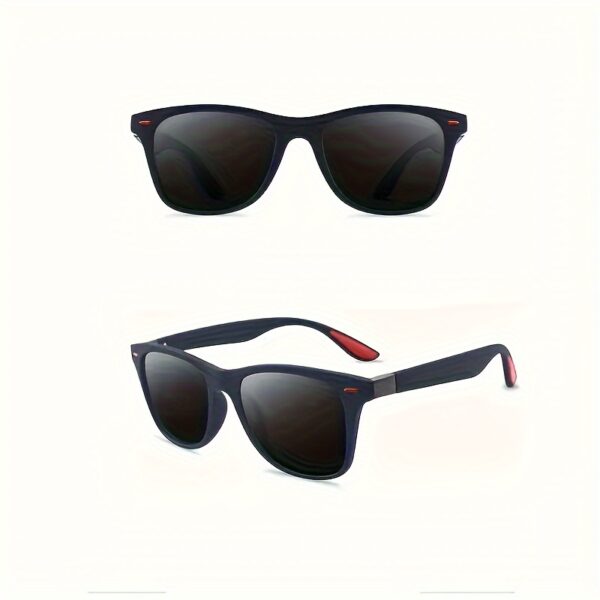 1pc Retro Square Polarized Glasses for Men and Women - Durable Plastic Frame, Anti-Reflective Gradient Lens, Adjustable Hinges, Ideal for Running and Outdoor Activities, Climbing Sports Eyewear - Image 2