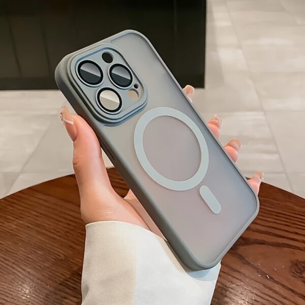 Luxury Magnetic Wireless Charge Phone Case for iPhone 16 15 14 13 12 11 Pro Max Plus Matte Translucent Hard PC Armor Shockproof Camera Lens Protection Cover - Image 6