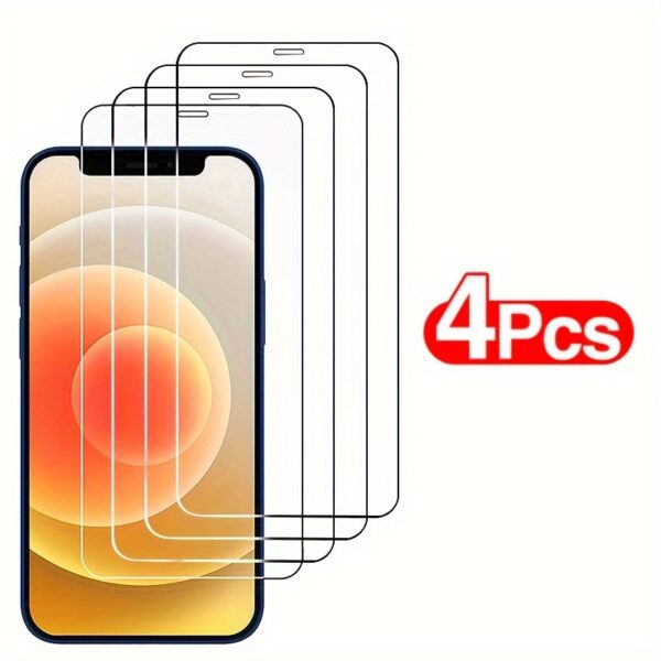 iPhone HD Tempered Glass Screen Protection - 4pcs for 11 12 13 14 15 Pro Max 14 15 Plus - Protective Glass Film - Image 4