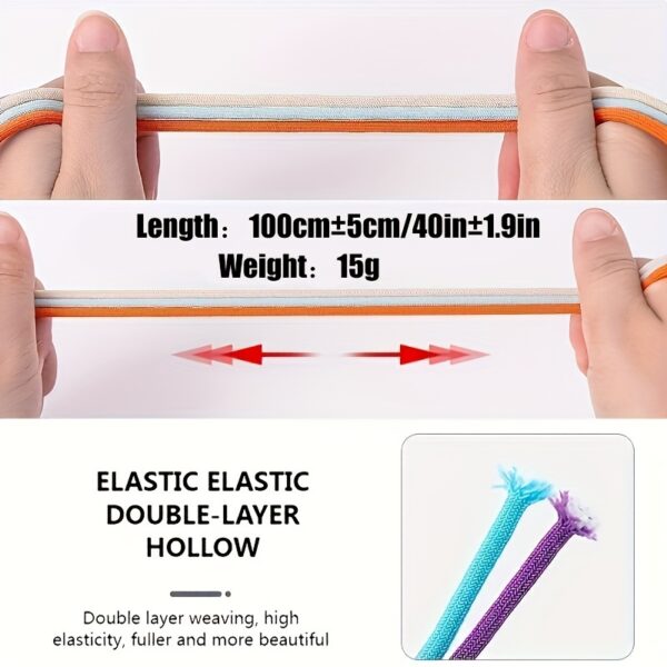1 Pair Round Elastic Shoelaces, No Tie Shoelaces For Sneakers Casual Shoes Skate Shoes - Image 4