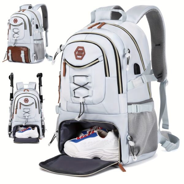 Outdoor Travel Backpack, Large Capacity Sports Camping Backpack, Laptop Backpack For Men And Women With Shoe Storage, School Bags, Easter Valentines Gifts - Image 12