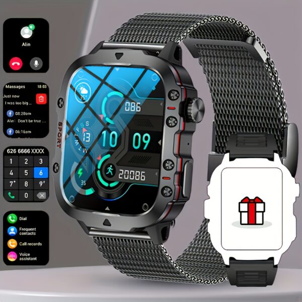 New Rugged Smart Watch for Men Wireless Talk Sports Fitness AI Voice Outdoor 100+ Sports Mode Outdoor Smart Watch - Image 7