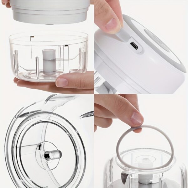 1pc, 250ml Capacity, USB Rechargeable Cooking Machine, Kitchen Garlic Mixer, Small Automatic Cooking Machine, Multi Scene Use Tools, Various Colors, Kitchen Supplies - Image 11