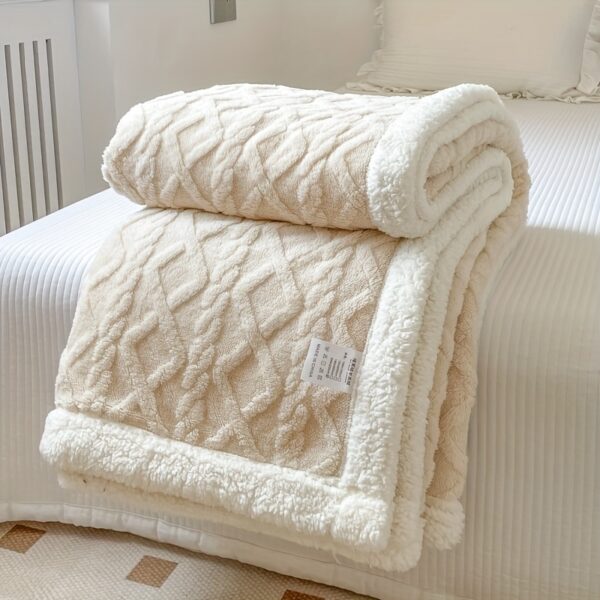1pc Double-Sided Fleece Bed Blanket, Autumn And Winter Thickened Sofa Blanket, Air Conditioning Blanket, Suitable For All Seasons, Christmas present - Image 15